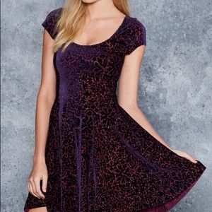 Blackmilk Clothing Burned Velvet Royal Sparkle Evil Cheerleader Dress size small